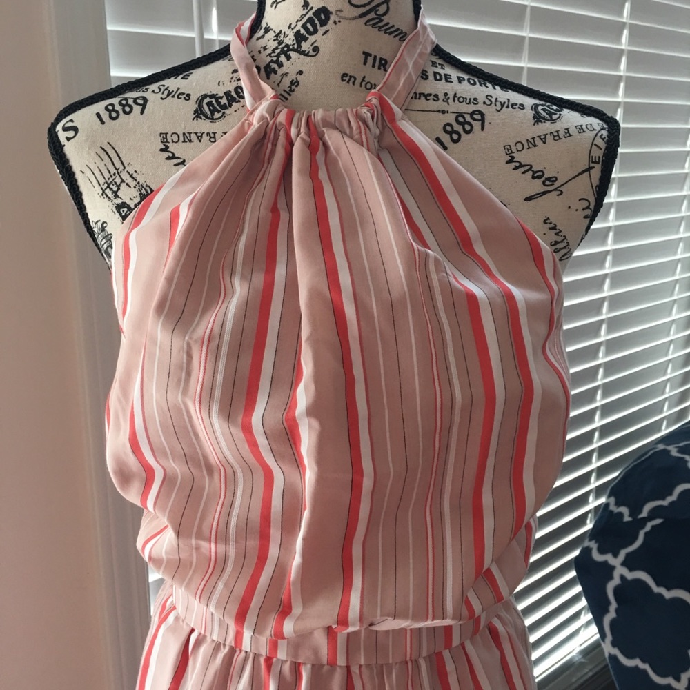 🆕 NWT Kaari Blue Striped Halter Dress - Picture 2 of 8